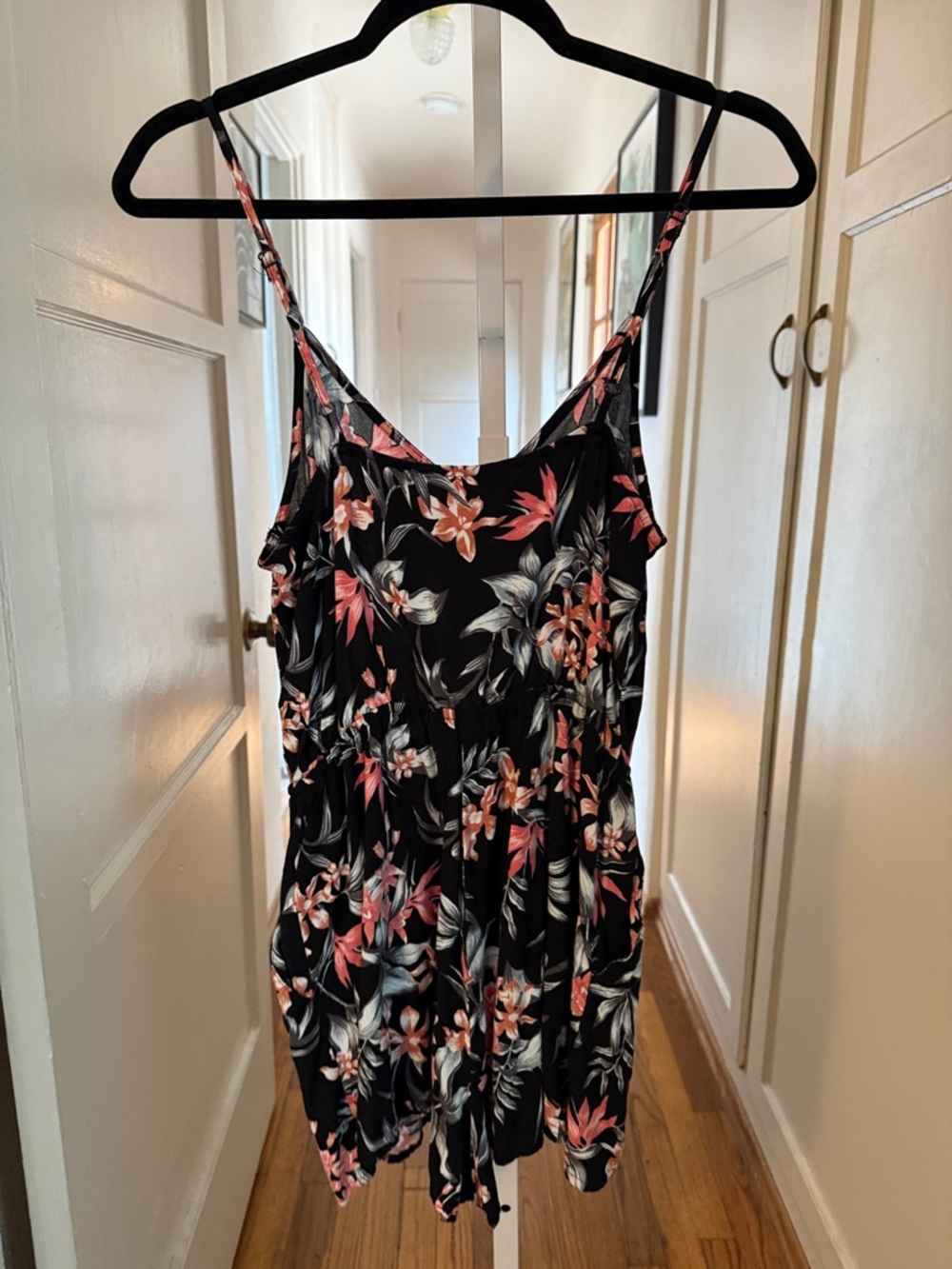 Divided by H&M Black Romper with Pink Floral Accents Size 4 - Picture 5 of 6
